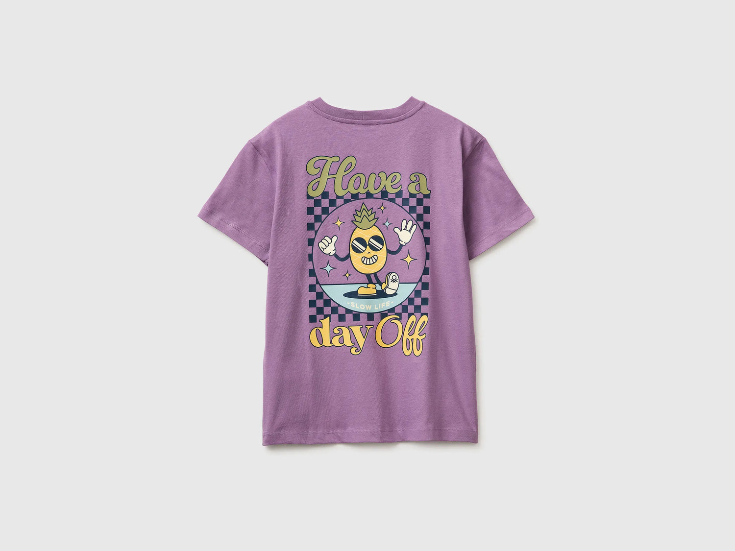 Benetton Violet Boys Organic Cotton Printed T-Shirt SKU: 3I1XC10SJ_0Z1 Image 02