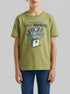 Benetton Military Green Boys Organic Cotton Printed T-Shirt SKU: 3I1XC10SJ_1Q1 Image 00