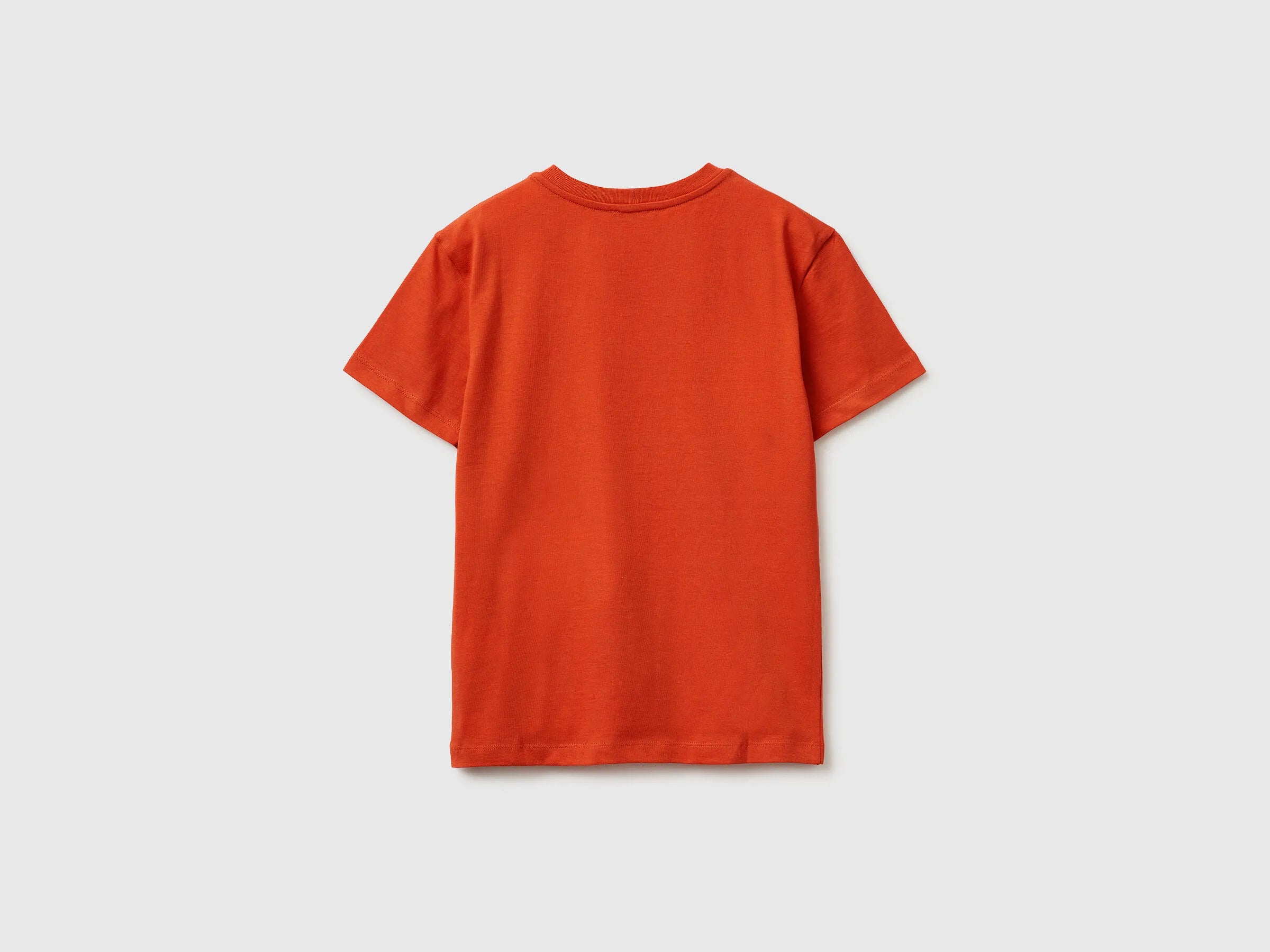 Benetton Red Boys Organic Cotton Printed T-Shirt SKU: 3I1XC10SJ_34Y Image 02