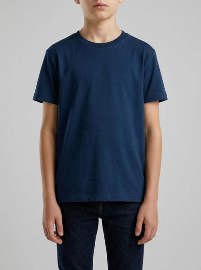 Benetton Dark Blue Boys Organic Cotton Printed T-Shirt SKU: 3I1XC10SJ_37T Image 00
