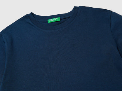 Benetton Dark Blue Boys Organic Cotton Printed T-Shirt SKU: 3I1XC10SJ_37T Image 03