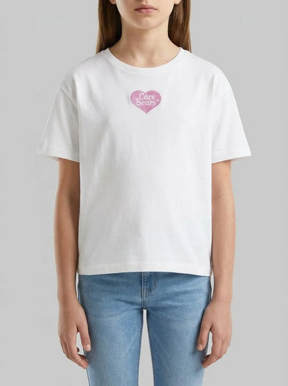 Benetton White Girls Care Bears T-Shirt SKU: 3I1XC10SM_101 Image 00