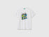 Benetton White Boys Organic Cotton T-Shirt with Logo Print SKU: 3I1XC10TF_101 Image 01