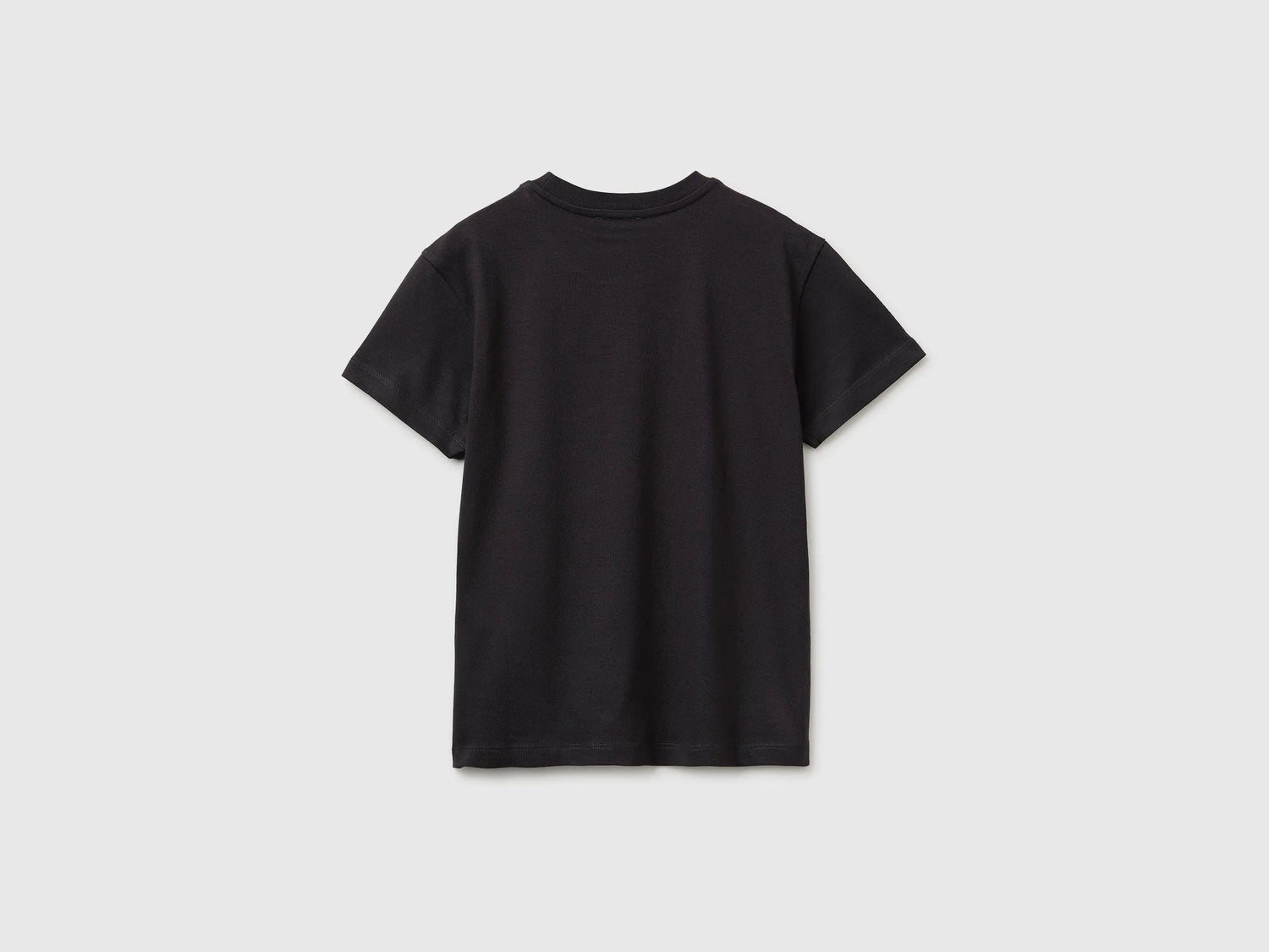Benetton Dark gray Boys Organic Cotton T-Shirt with Logo Print SKU: 3I1XC10TF_19E Image 02