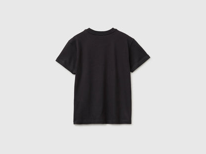 Benetton Dark gray Boys Organic Cotton T-Shirt with Logo Print SKU: 3I1XC10TF_19E Image 02