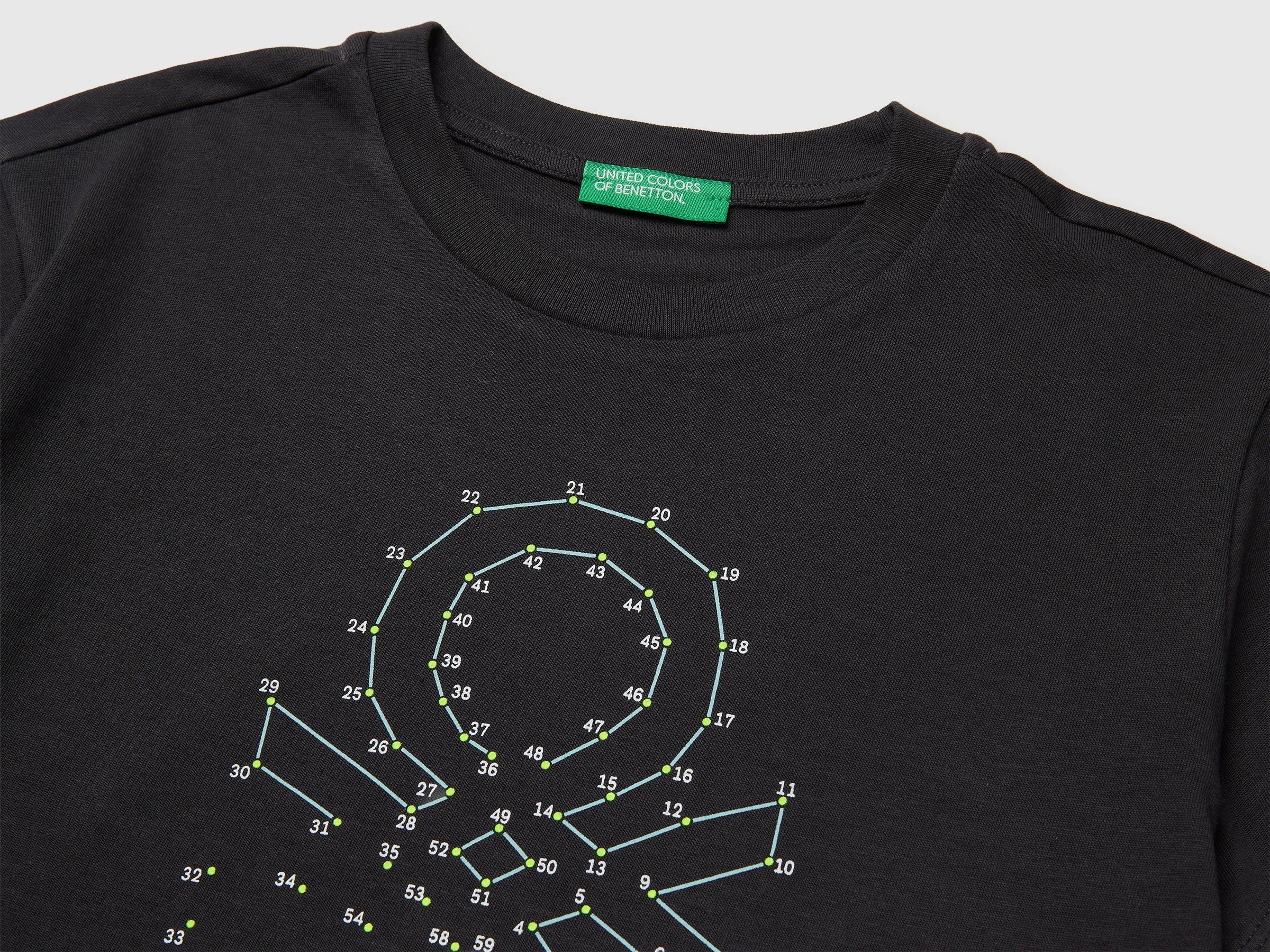Benetton Dark gray Boys Organic Cotton T-Shirt with Logo Print SKU: 3I1XC10TF_19E Image 03