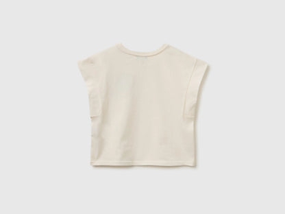 Benetton White Girls Sleeveless T-Shirt with Embroidery SKU: 3I1XC10TH_00E Image 02