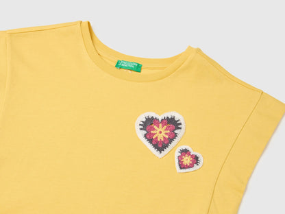 Benetton Yellow Girls Sleeveless T-Shirt with Embroidery SKU: 3I1XC10TH_22R Image 03