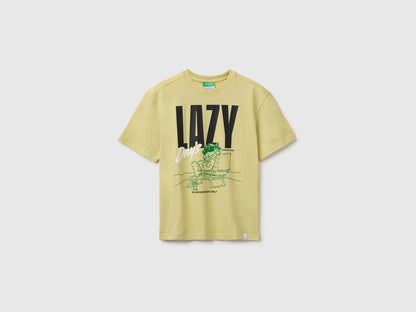 Benetton Yellow Boys Garfield T-Shirt SKU: 3I1XC10TK_228 Image 01