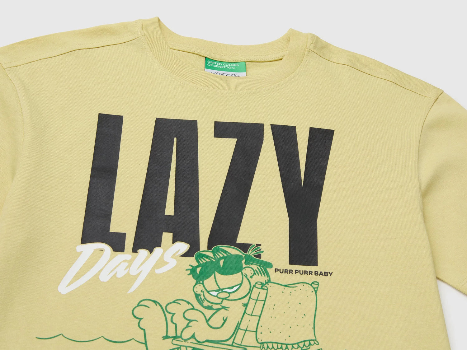 Benetton Yellow Boys Garfield T-Shirt SKU: 3I1XC10TK_228 Image 03