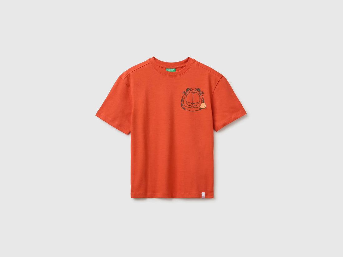Benetton Red Boys Garfield T-Shirt SKU: 3I1XC10TK_34Y Image 01