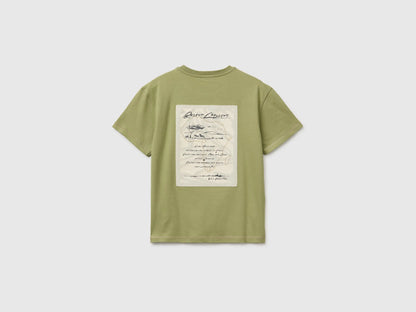 Benetton Military green Boys Oversized T-Shirt with Print and Embroidery SKU: 3I1XC10TQ_1Q1 Image 02