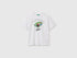 Benetton White Boys Short-Sleeved T-Shirt with Print SKU: 3I1XC10TV_101 Image 01