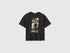 Benetton Dark gray Boys Short-Sleeved T-Shirt with Print SKU: 3I1XC10TV_19E Image 01
