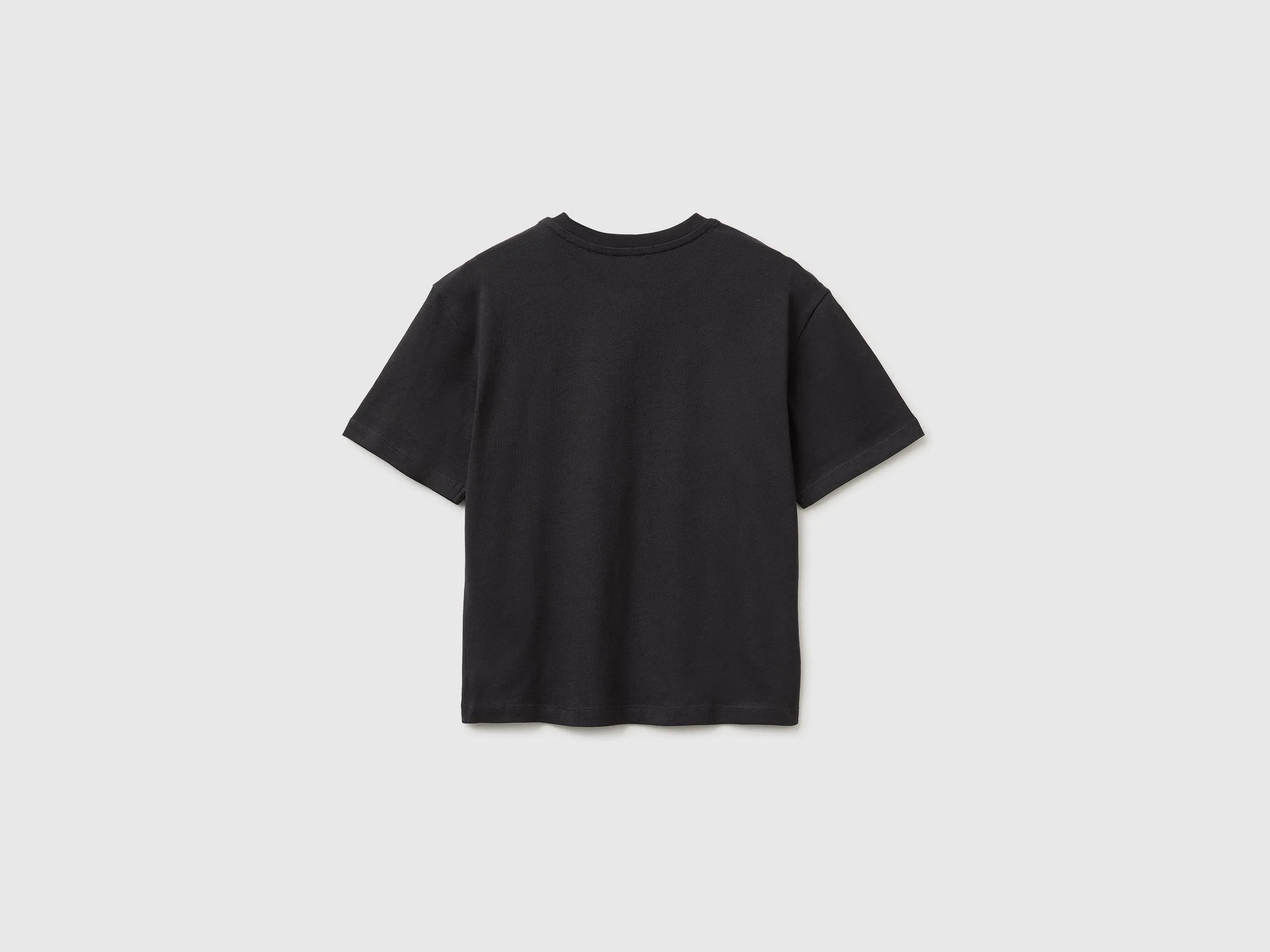 Benetton Dark gray Boys Short-Sleeved T-Shirt with Print SKU: 3I1XC10TV_19E Image 02