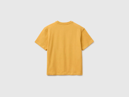 Benetton Yellow Boys Short-Sleeved T-Shirt with Print SKU: 3I1XC10TV_315 Image 02