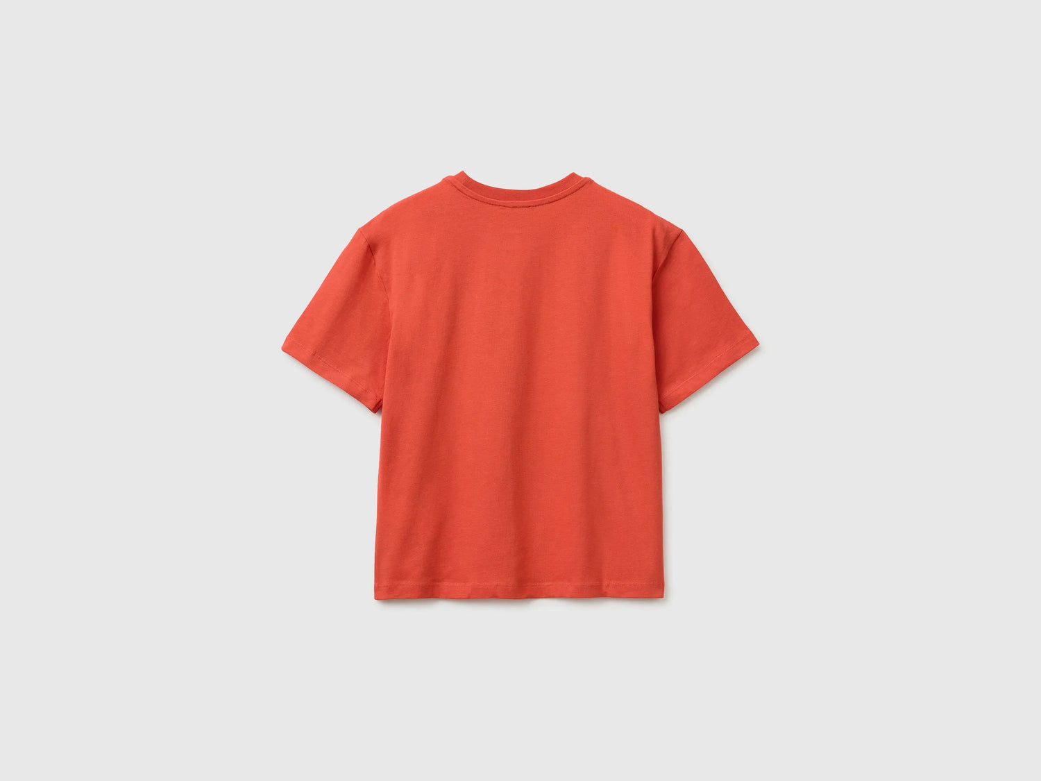 Benetton Orange Boys Short-Sleeved T-Shirt with Print SKU: 3I1XC10TV_34Y Image 02