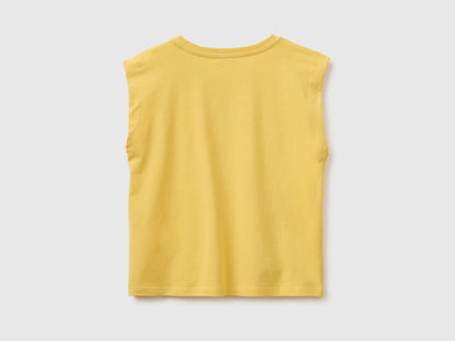 Benetton Yellow Girls T-Shirt with a Puffy Effect SKU: 3I1XC10TX_22R Image 02