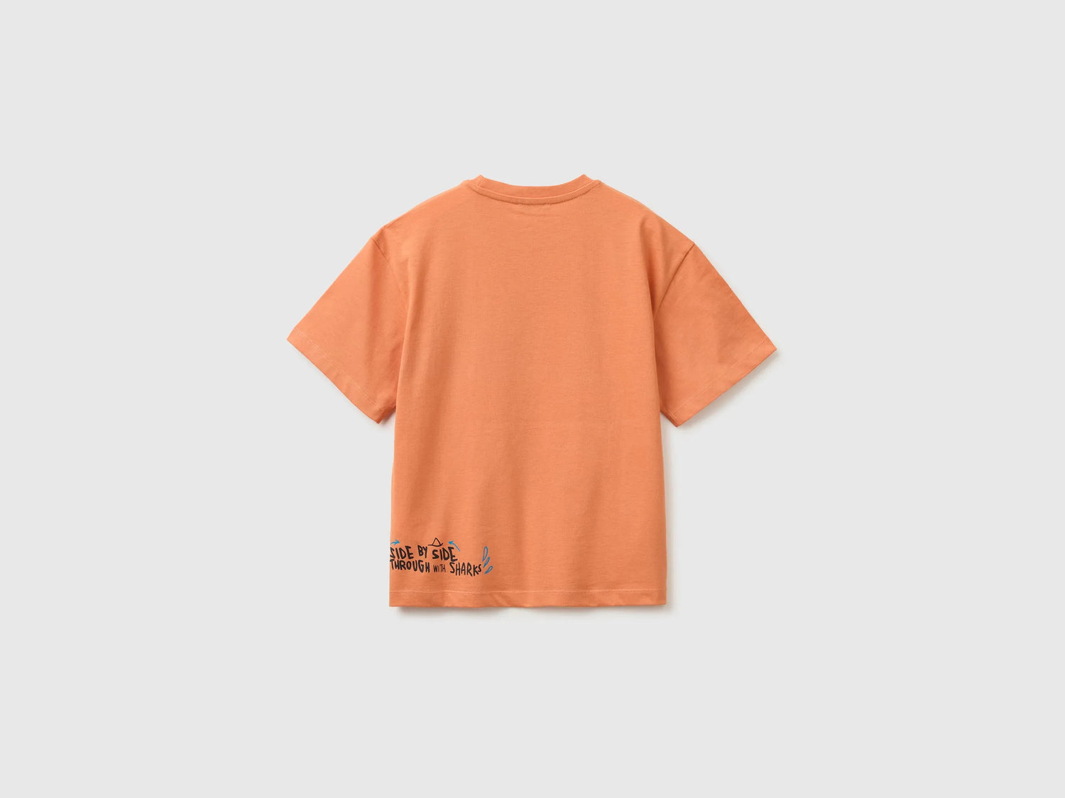 Benetton Orange Boys Oversized T-Shirt with Photographic Print SKU: 3I1XC10TY_0D1 Image 02