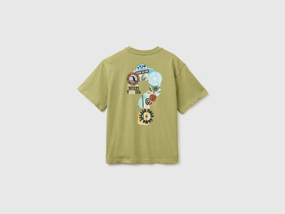 Benetton Green Boys Oversized T-Shirt with Photographic Print SKU: 3I1XC10TY_1Q1 Image 02