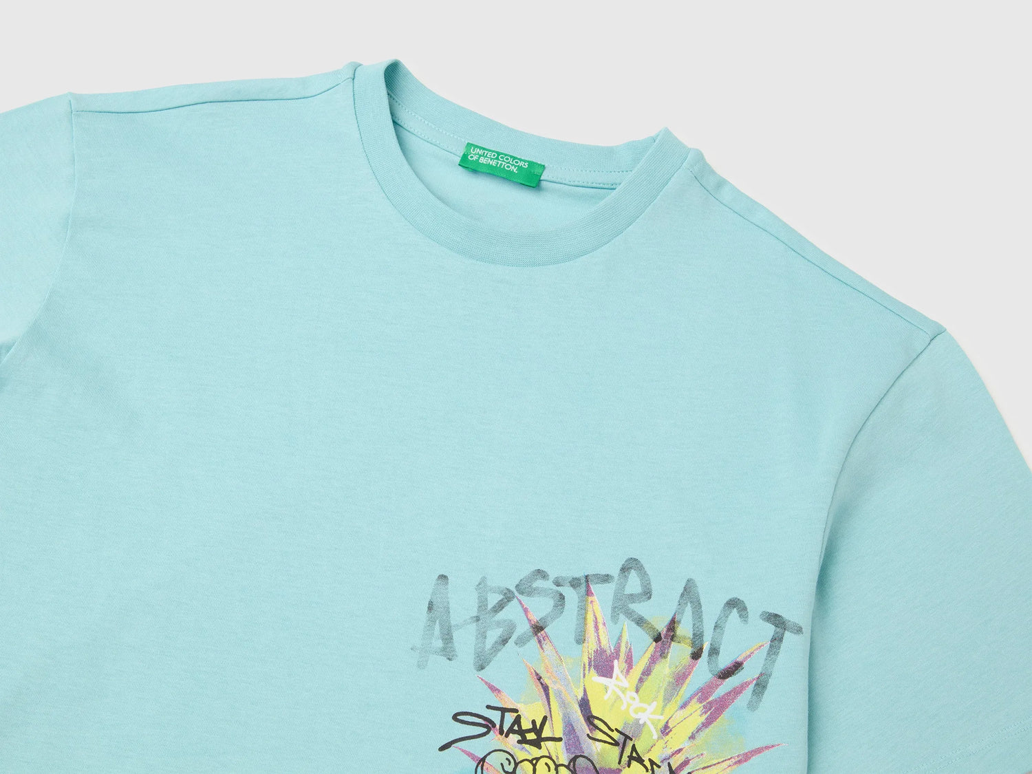Benetton Blue Boys Oversized T-Shirt with Photographic Print SKU: 3I1XC10TY_3L7 Image 03