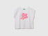 Benetton White Girls Sequin T-Shirt SKU: 3I1XC10U0_101 Image 01