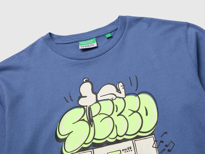 Benetton Blue Boys Long Sleeve T-Shirt ©Peanuts SKU: 3I1XC10U4_0G6 Image 03