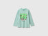 Benetton Light Green Boys Long Sleeve T-Shirt ©Peanuts SKU: 3I1XC10U4_15A Image 01