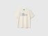 Benetton Creamy White Girls Glitter Print T-Shirt SKU: 3I1XC10U9_0R2 Image 01