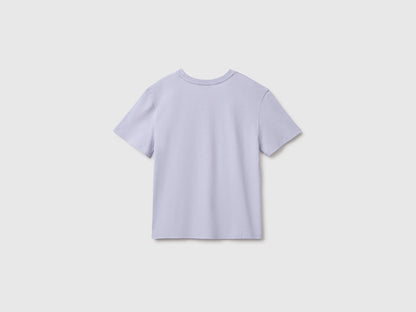 Benetton Lavender Girls Glitter Print T-Shirt SKU: 3I1XC10U9_19B Image 02