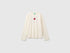 Benetton Creamy White Girls Organic Cotton T-Shirt with Embroidery SKU: 3I1XC10UB_0R2 Image 01