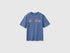 Benetton Blue Boys Short-Sleeved T-Shirt with Print SKU: 3I1XC10UE_0G6 Image 01