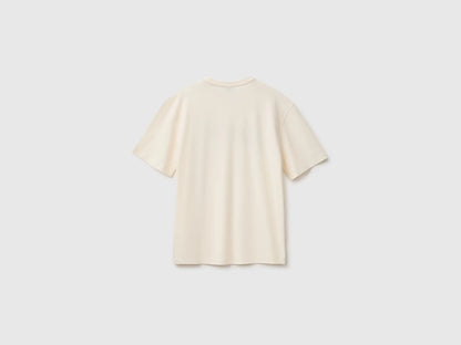 Benetton Creamy White Boys Short-Sleeved T-Shirt with Print SKU: 3I1XC10UE_0R2 Image 02