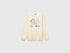 Benetton Creamy White Boys 100% Organic Cotton T-Shirt with Print And Patch SKU: 3I1XC10UJ_3C9 Image 01