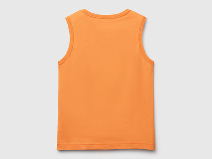Benetton_Tank Top in 100% Organic Cotton with Logo_3I1XCH01W_2L2_02