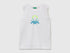 Benetton White Boys Organic Cotton Tank Top with Logo Print SKU: 3I1XCH023_101 Image 01