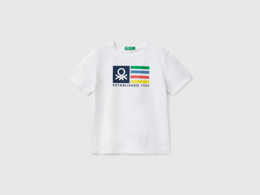 Benetton_T-Shirt with Logo Print_3I1XG10HT_101_01