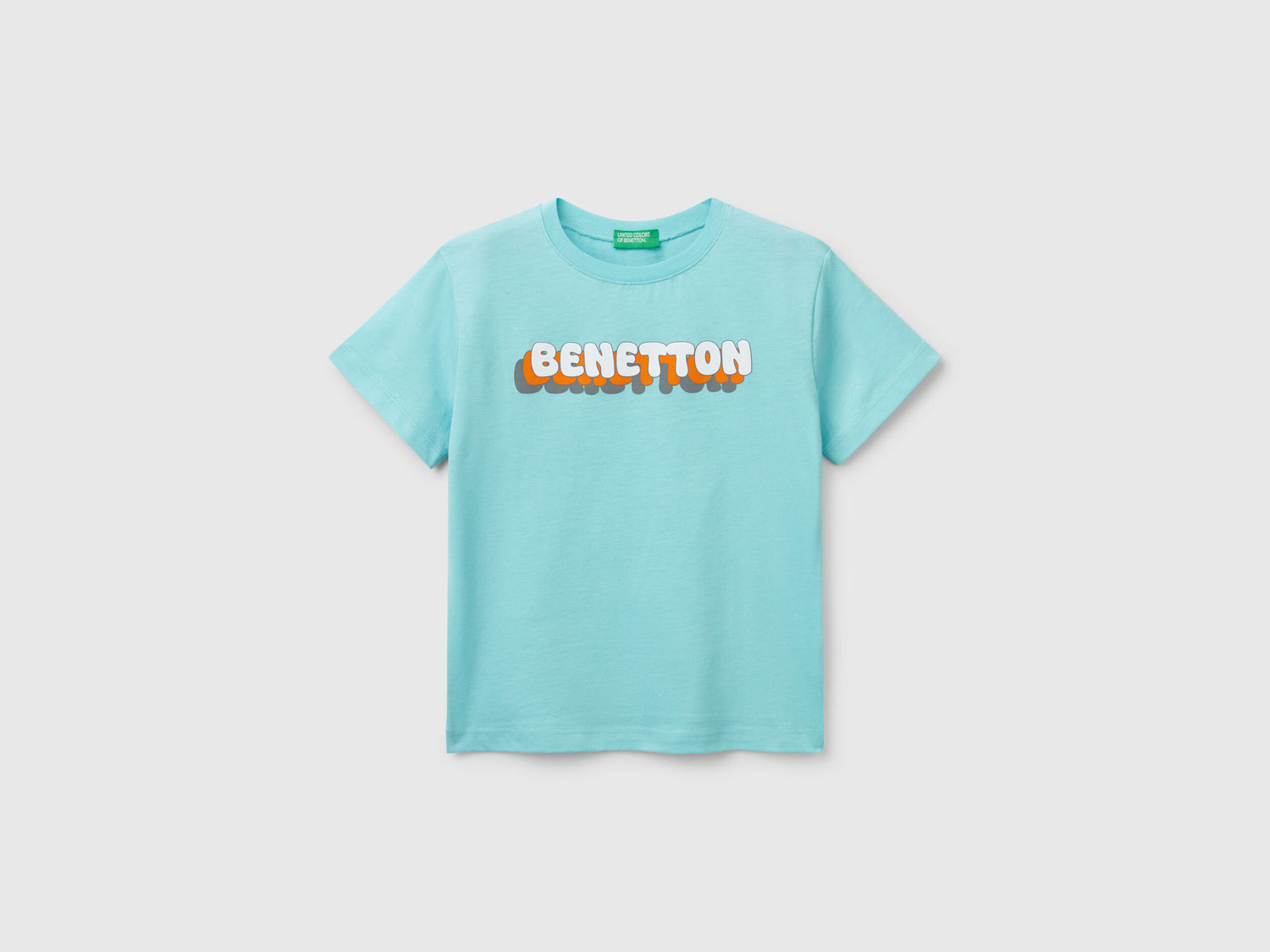 Benetton_T-Shirt with Logo Print_3I1XG10HT_18T_01