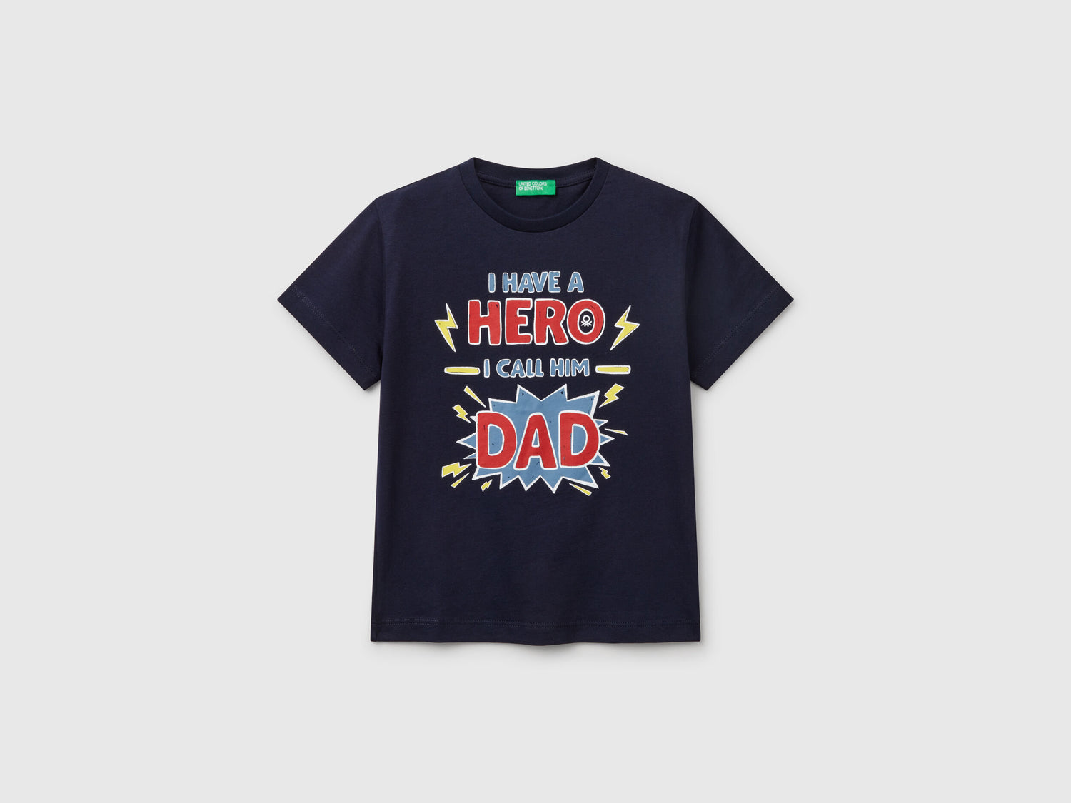 Benetton_T-Shirt in Organic Cotton with Print_3I1XG10IJ_016_01