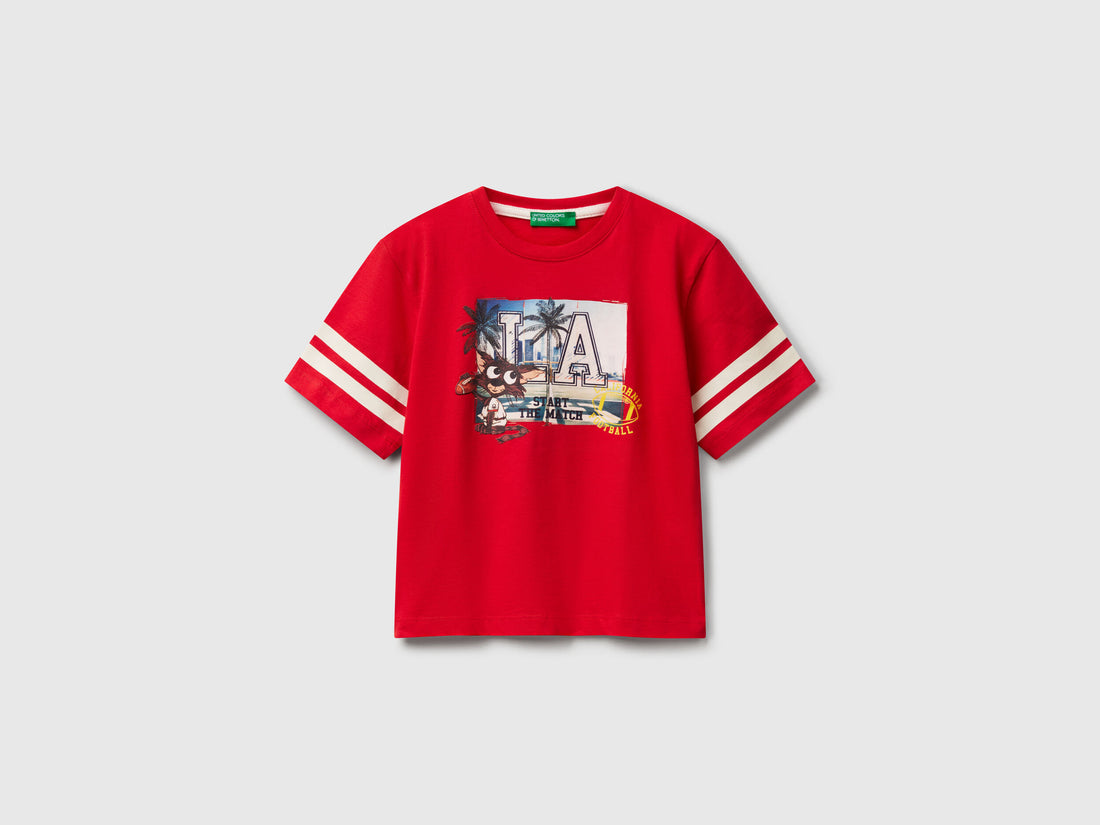 Benetton_Oversized Fit T-Shirt with Photographic Print_3I1XG10IM_19Q_01