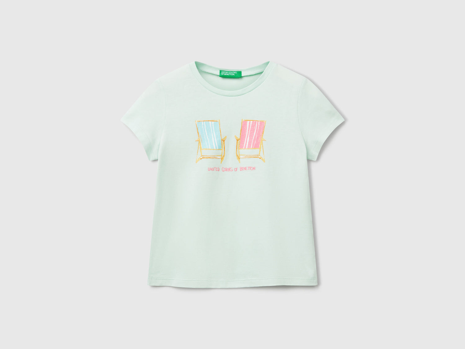 Benetton_Regular Fit T-Shirt with Glitter_3I1XG10JJ_0H4_01