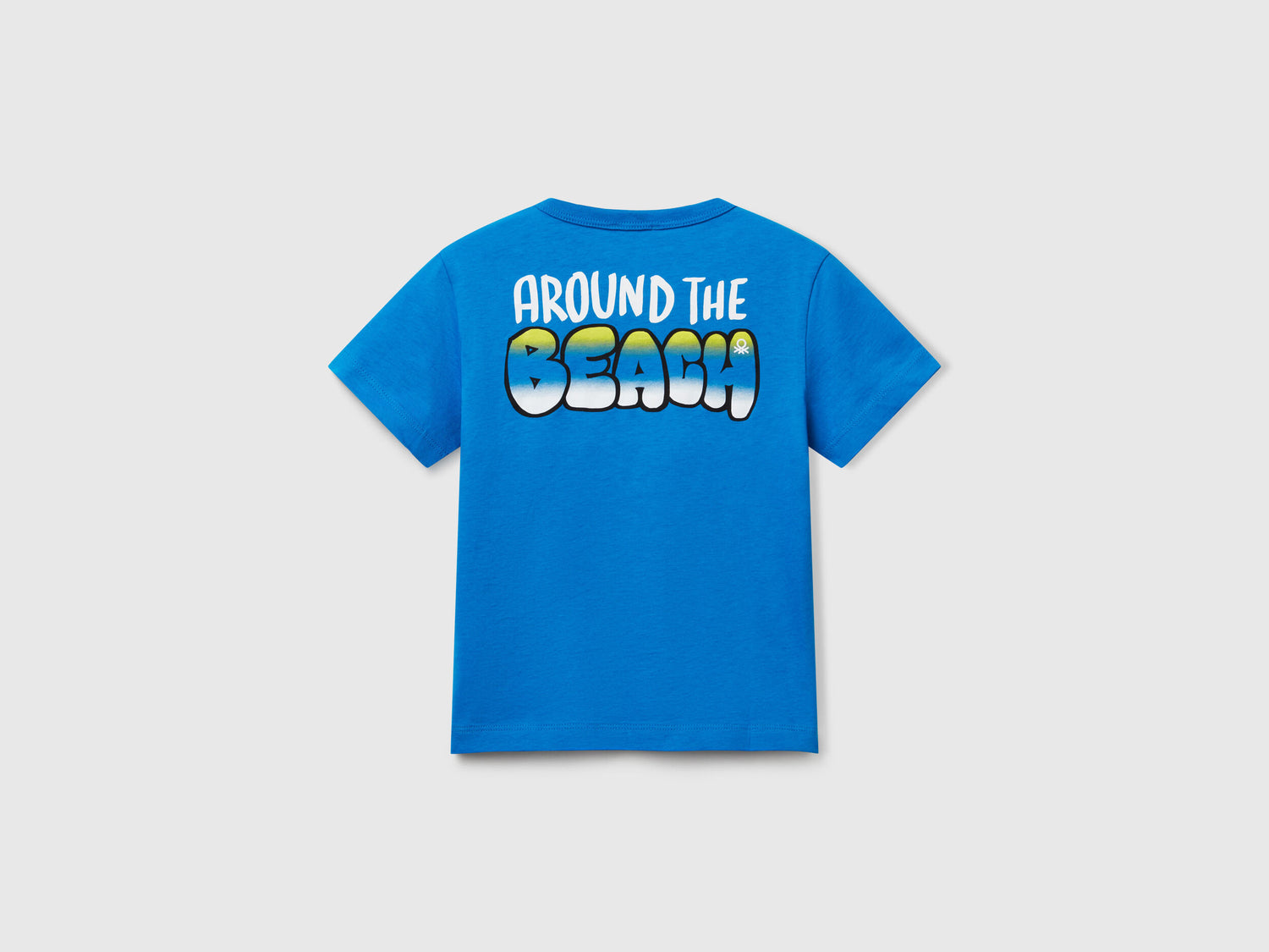 Benetton_T-Shirt in Organic Cotton with Print_3I1XG10JM_05Q_02