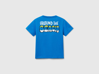 Benetton_T-Shirt in Organic Cotton with Print_3I1XG10JM_05Q_02