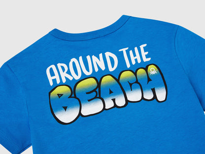 Benetton_T-Shirt in Organic Cotton with Print_3I1XG10JM_05Q_03