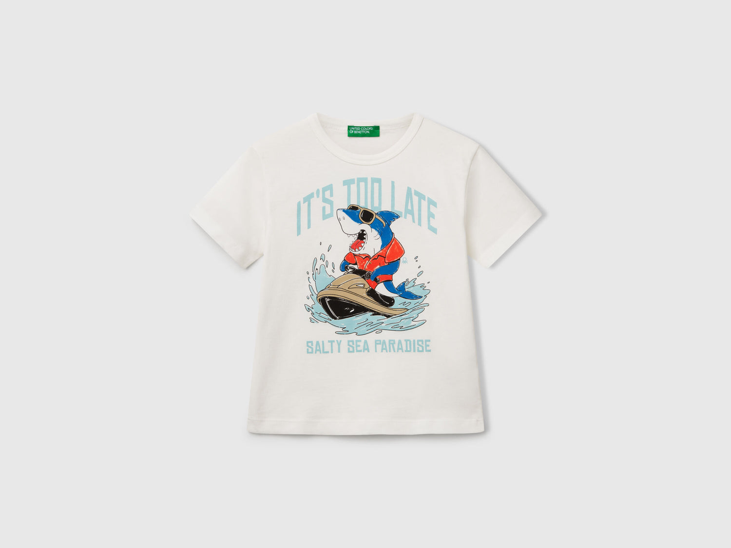 Benetton_T-Shirt in Organic Cotton with Print_3I1XG10JM_074_01