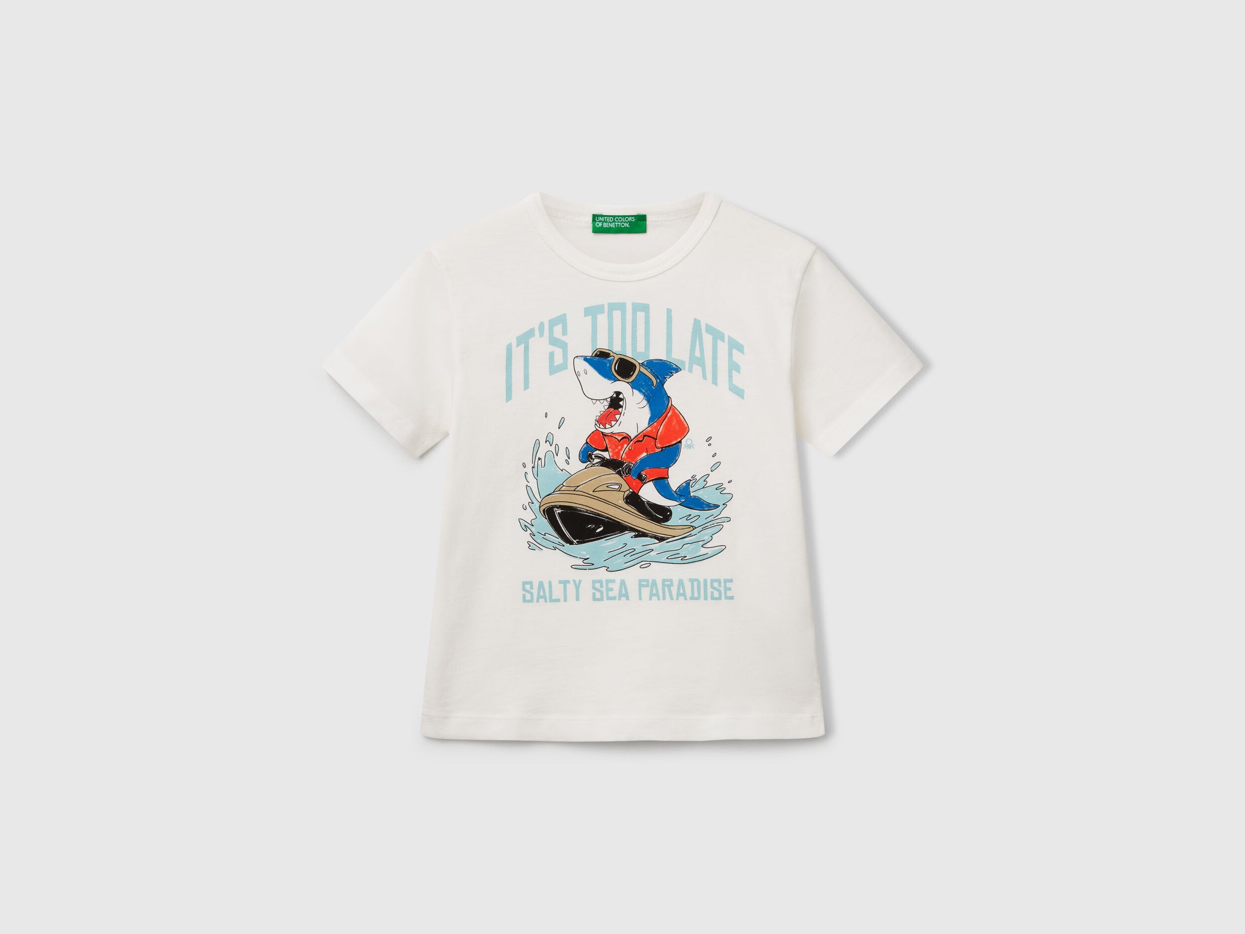 Benetton_T-Shirt in Organic Cotton with Print_3I1XG10JM_074_01