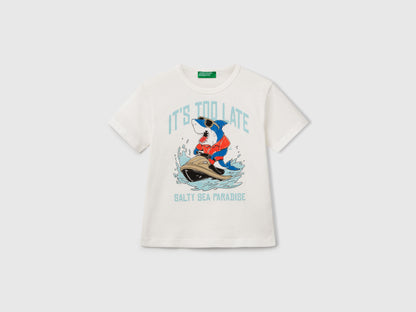 Benetton_T-Shirt in Organic Cotton with Print_3I1XG10JM_074_01