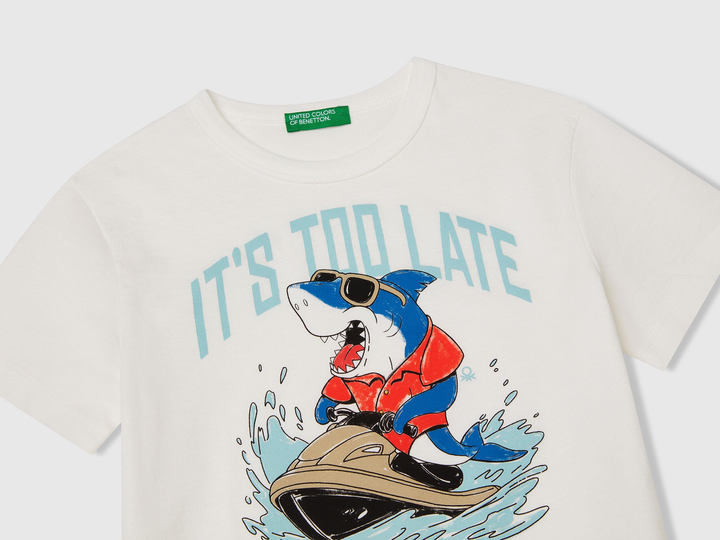 Benetton_T-Shirt in Organic Cotton with Print_3I1XG10JM_074_03