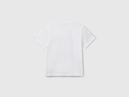 Benetton_T-Shirt in Organic Cotton with Print_3I1XG10JM_101_02