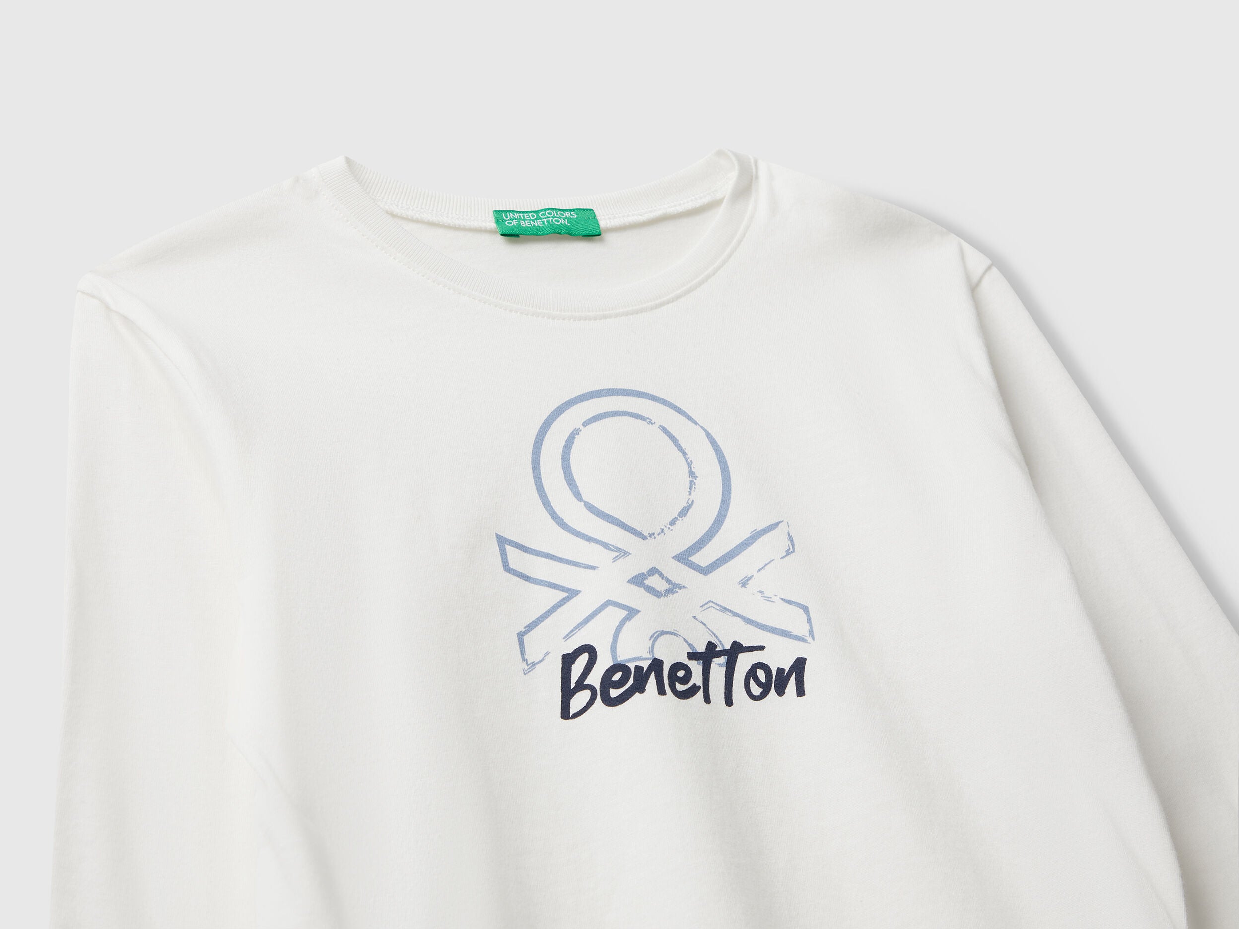 Benetton_Creamy White_T-Shirt with Logo Print_3I1XG10JZ_074_03